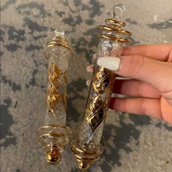Other - 2 Glass Gold Ornaments